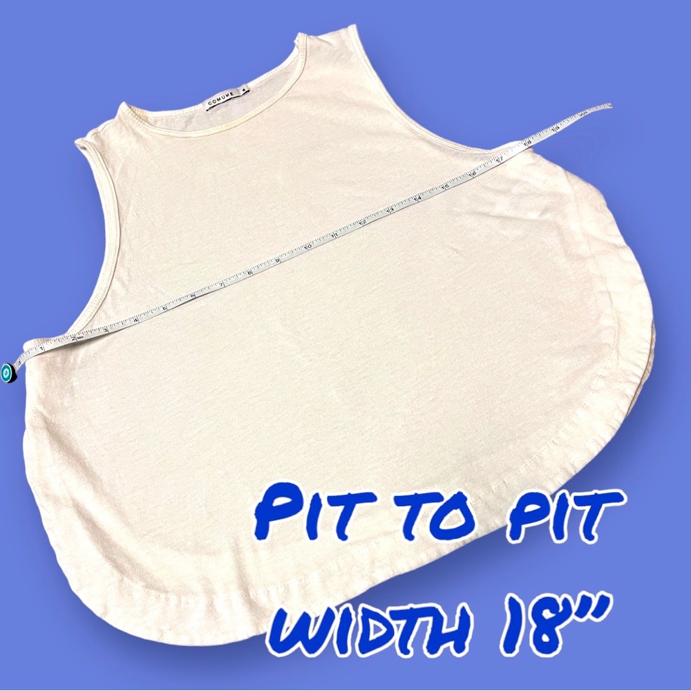 Comune Split Side Off White Cropped Tank Top. Siz… - image 4